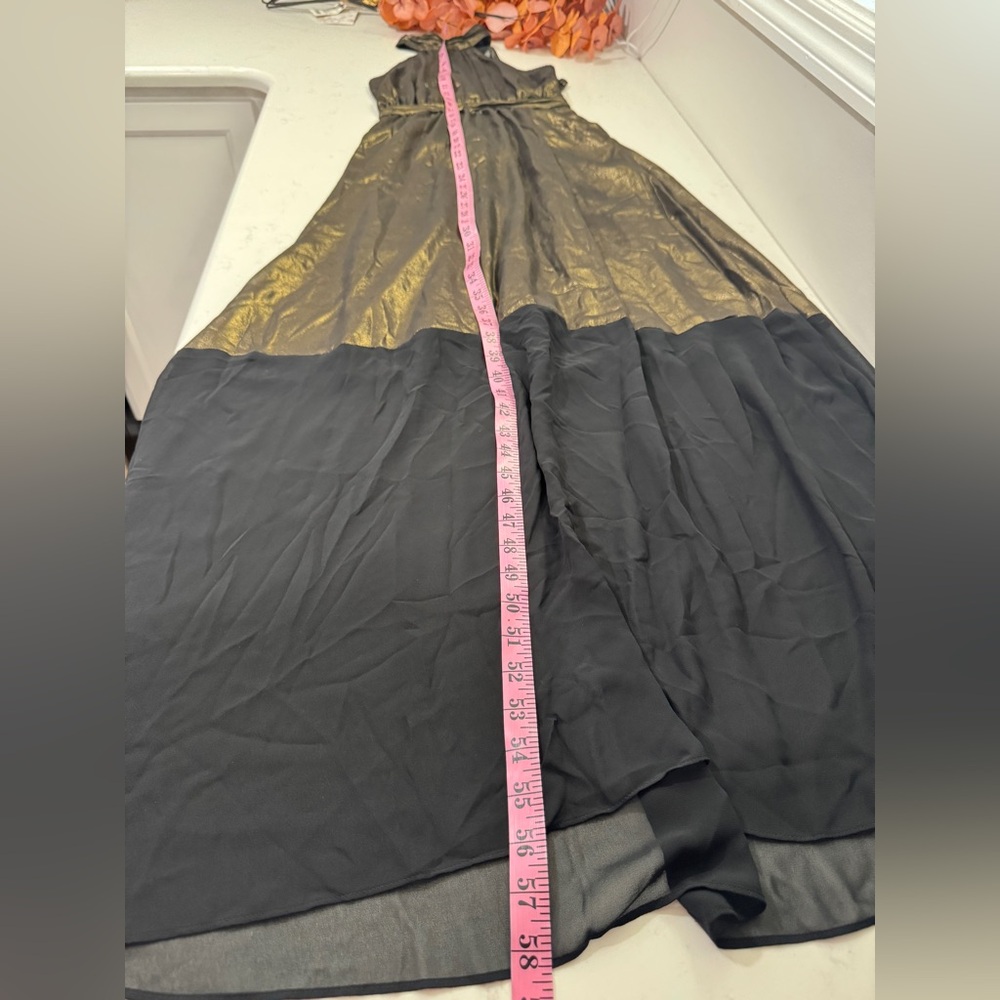 BCBGeneration Metallic Gold and Black Maxi Dress - Picture 10 of 11